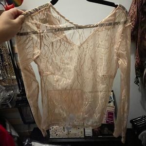 Beige cream lace top